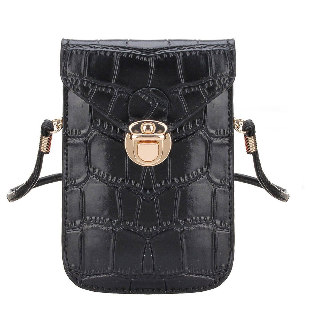 Phone Mini Bags Clutches Shoulder Bag Leather Women Handbag Black Handbag Flap