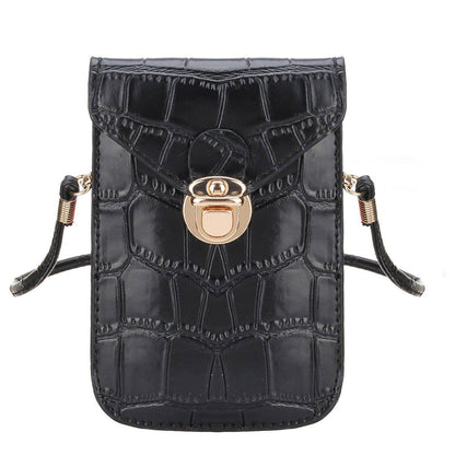 Phone Mini Bags Clutches Shoulder Bag Leather Women Handbag Black Handbag Flap