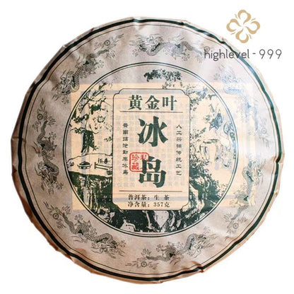 2018 Yunnan Pu'er Raw Tea Iceland Golden Leaf Raw Pu'er Tea 357g -