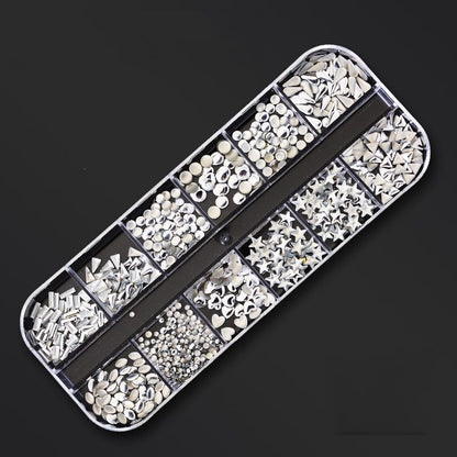 Nail Art Decor 12Design Box 3D Irregular Abalone Seashell Fragment Flakes Charms