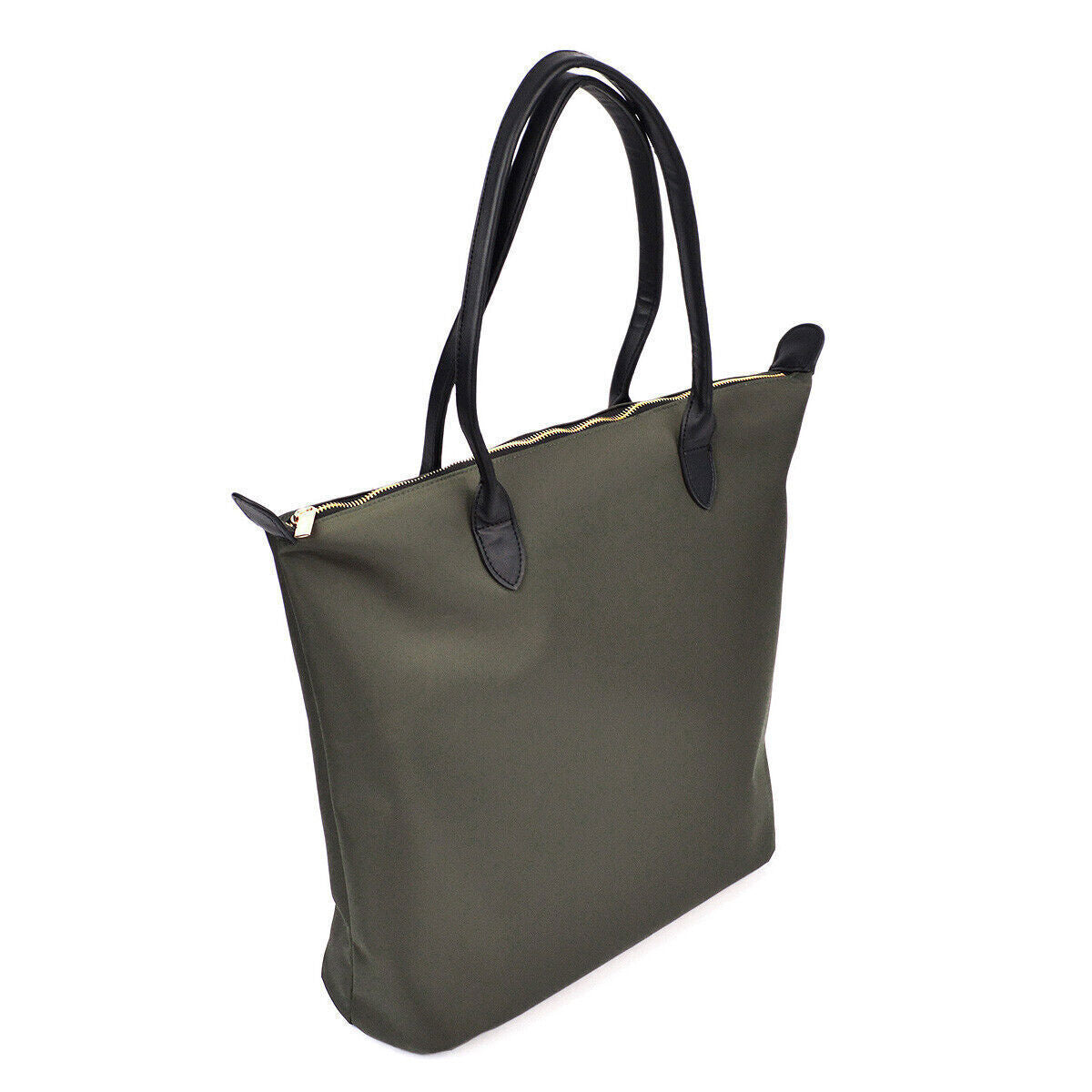 Premium Large Nylon Tote Water Resistant Top Zip Shoulder Bag Handbag