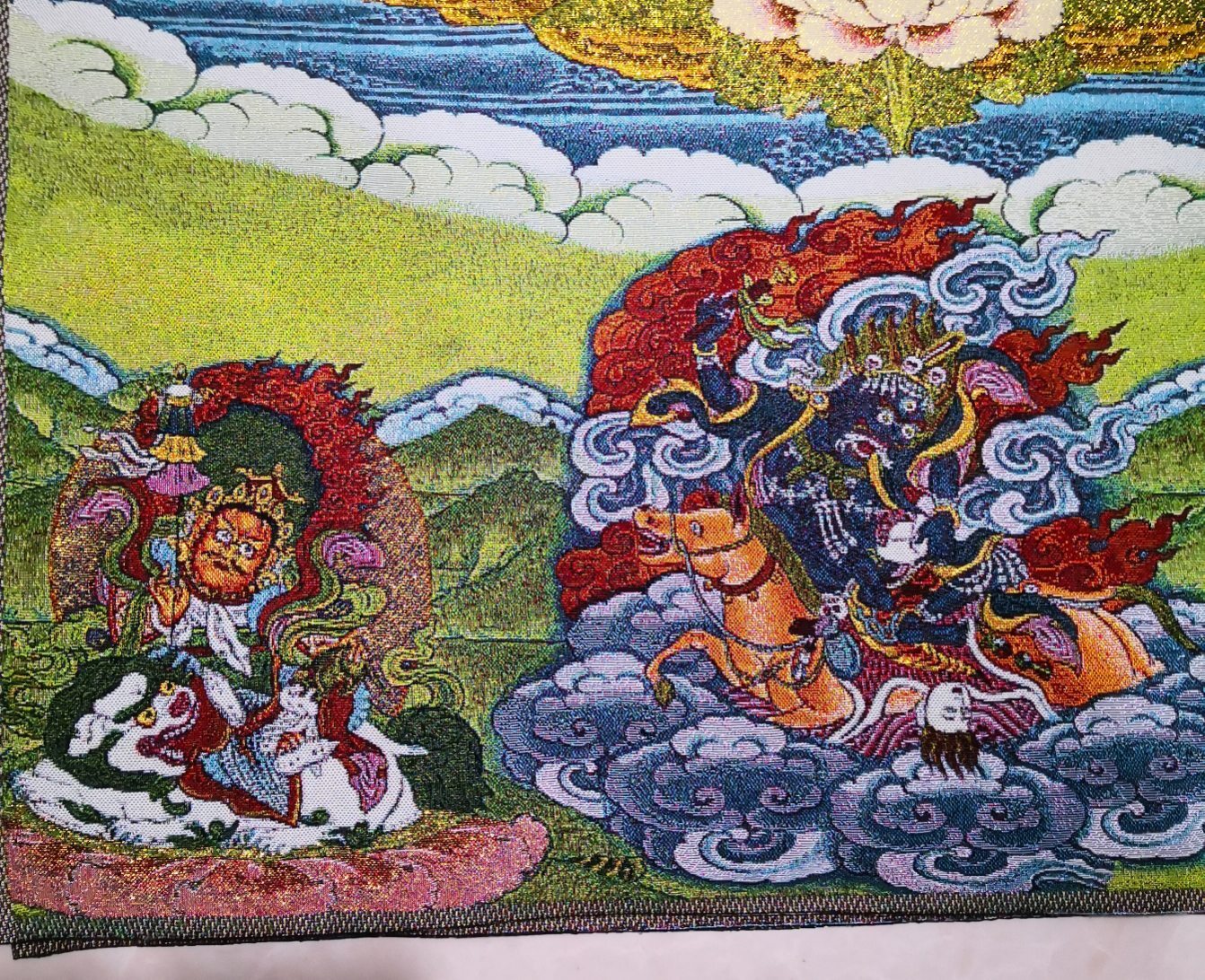 36" Tibet Tibetan Cloth Silk Buddhism Vajrasattva Buddha Tangka Thangka Mural