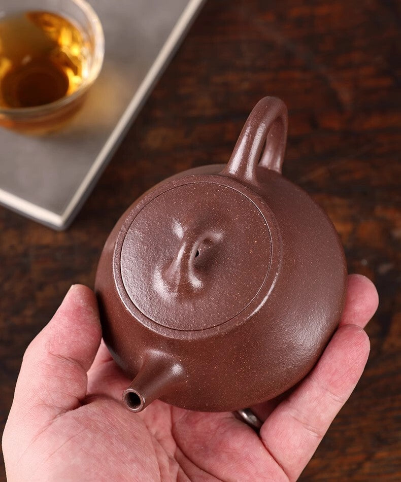 180cc chinese Yixing Handmade Zisha Dicaoqing clay Teapot NaPiao Hu Tea Pot