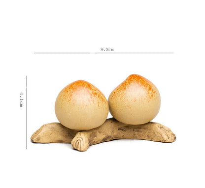Chinese Yixing Purple Clay Tea Pet Peach Model Sculpture Ornaments Tea Figurine