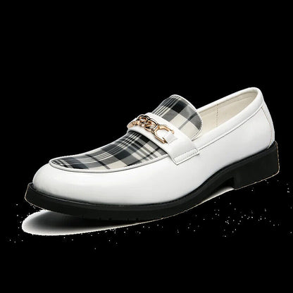 Italian Shoe Men Loafers Men Shoes Slip-on British Style Striped Soft Shoes