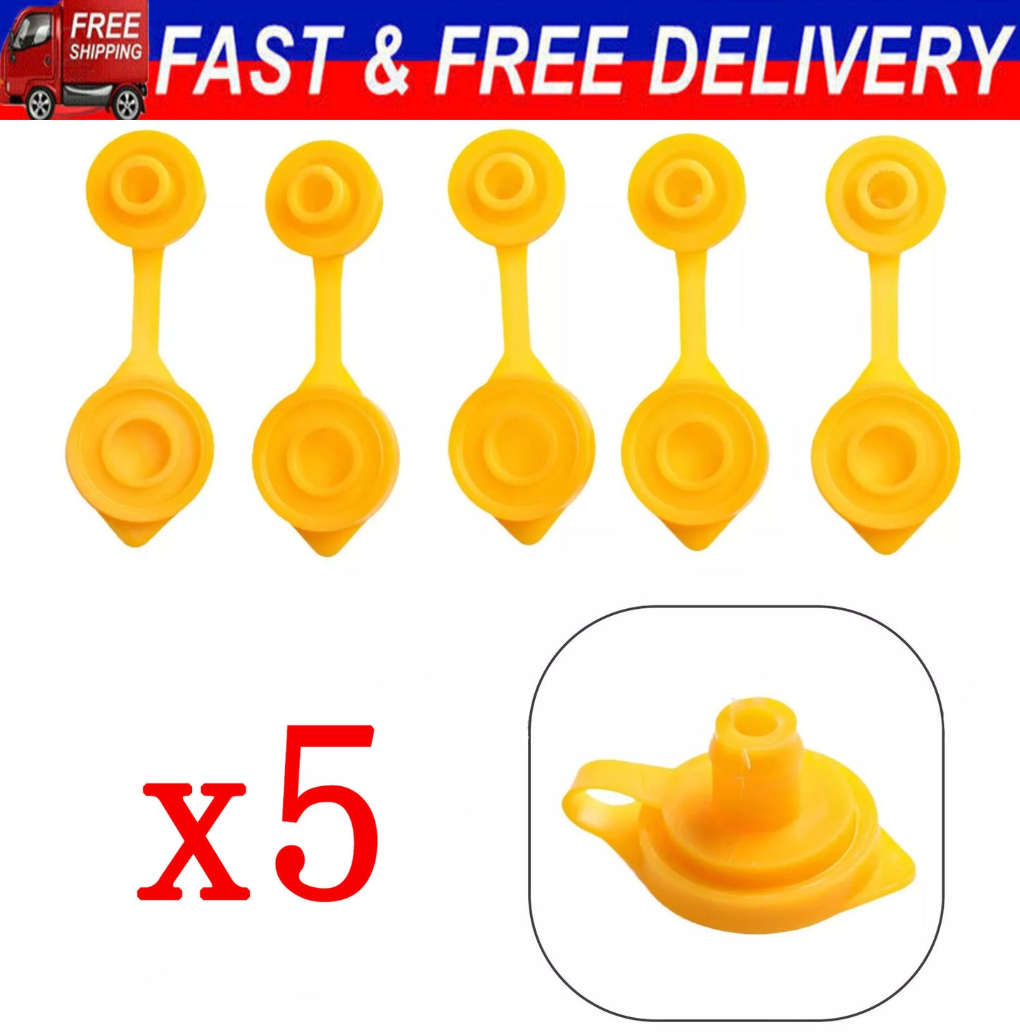 5Pcs Yellow Fuel Gas Can Jug Vent Cap Blitz Wedco Scepter Essence Midwest Eagle