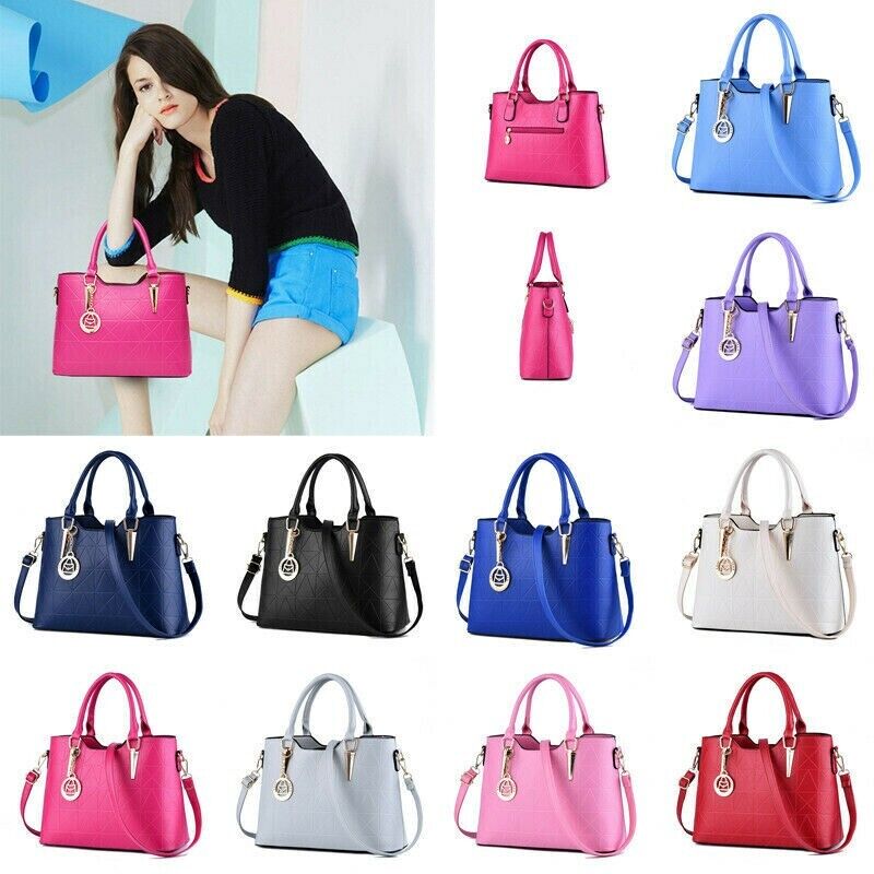 Women's Ladies Handbag PU Leather Tote Cross Body Shoulder Bag Purse Satchel Bag