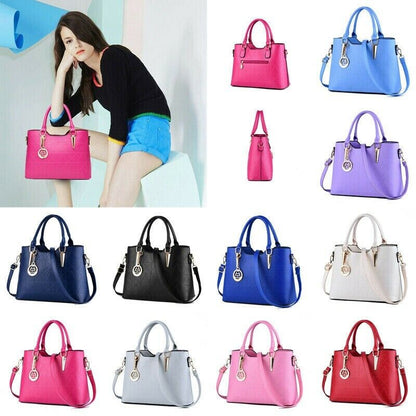 Women's Ladies Handbag PU Leather Tote Cross Body Shoulder Bag Purse Satchel Bag