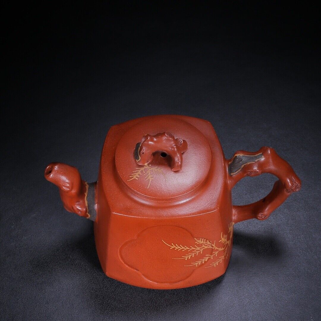 Chinese Yixing Zisha Clay Handmade Exquisite Teapot （长青 底款：蒋蓉）