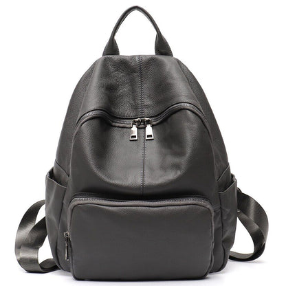Genuine Leather Backpack Women Men Shoulder Bag School Travel Cowhide