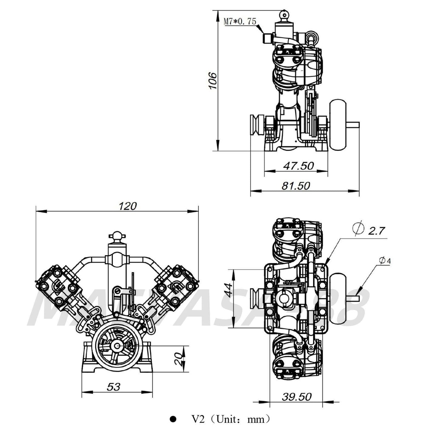 Compact Vintage V2 Steam Engine Model Dual Cylinder Powerful Toy Collection Gift