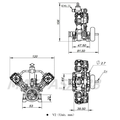 Compact Vintage V2 Steam Engine Model Dual Cylinder Powerful Toy Collection Gift