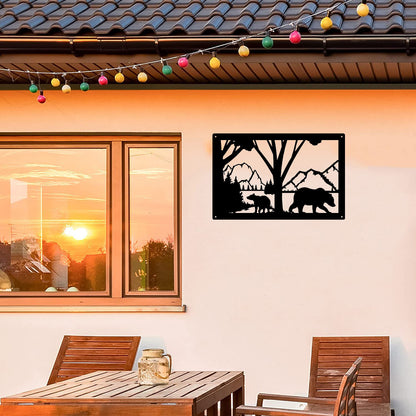 Wildlife Wall Art - Bear Lake - Size 13.5" x 8.7" Metal Wall Art