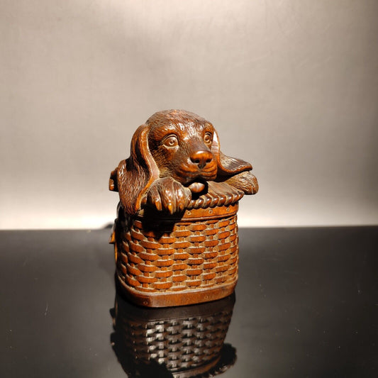 vintage wood carved home decor wooden sculptures Foo Dog statue gift small mini