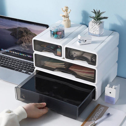 Desktop Storage Letter Plastic Gray Box Small Items Document Tray Home Organizer