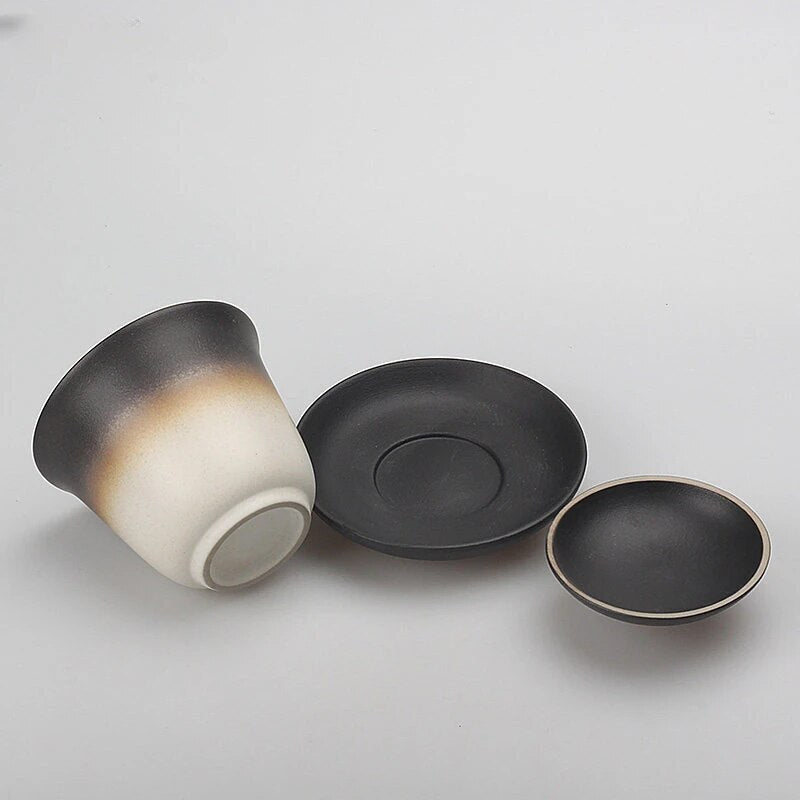 170ml Black Pottery Chinese Gaiwan Wedding Ceramic Tea Infuser Household