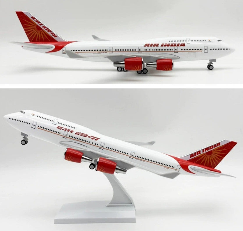 30CM AIR INDIA BOEING 747-400 Passenger Plane Landing Gear Resin Aircraft Model