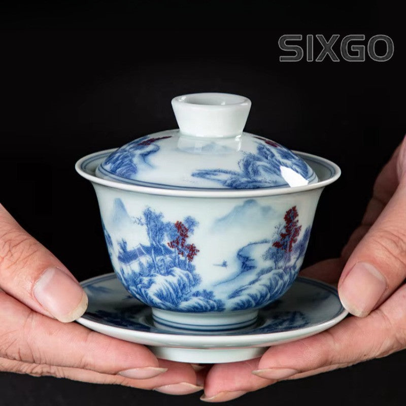 150ml Exquisitely Ceramic Gaiwan Chinese Hand-painted Kung Fu Tea Cup Tea Bowl