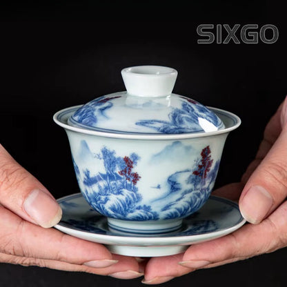 150ml Exquisitely Ceramic Gaiwan Chinese Hand-painted Kung Fu Tea Cup Tea Bowl