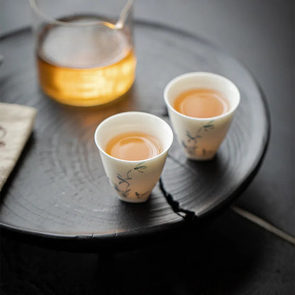 Jade Clay Orchid Single Cup Chinese Style Kungfu Tea Cup Hand-painted Tea Cup
