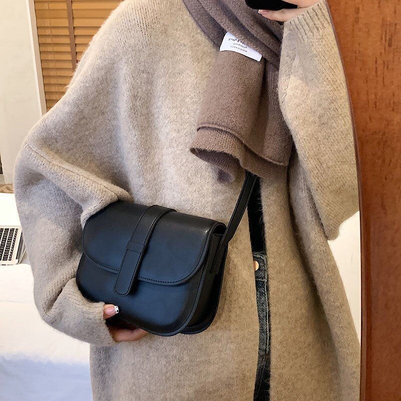 Solid Color Bag Green Leather Crossbody Shoulder Purse Fashion Handbag 20*16*7CM