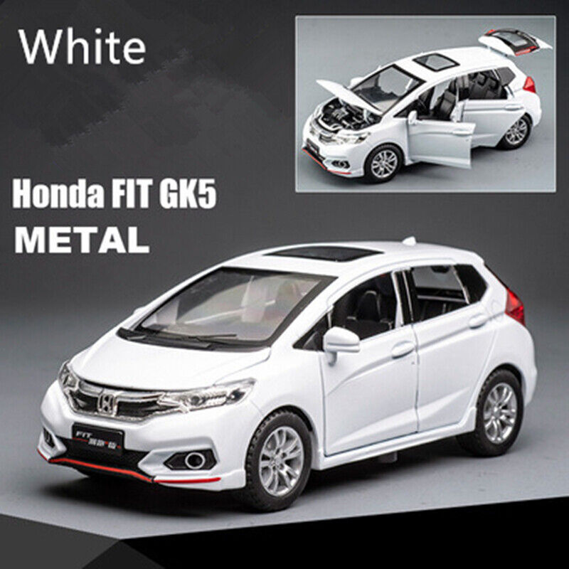 1:28 HONDA Fit GK5 Diecast Model Car Toy Sports Car Vehicle Sounds Lights Gift