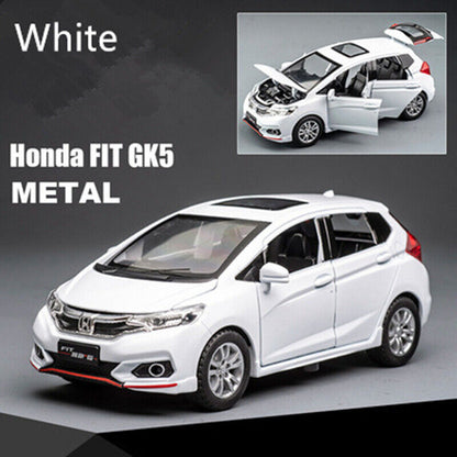 1:28 HONDA Fit GK5 Diecast Model Car Toy Sports Car Vehicle Sounds Lights Gift
