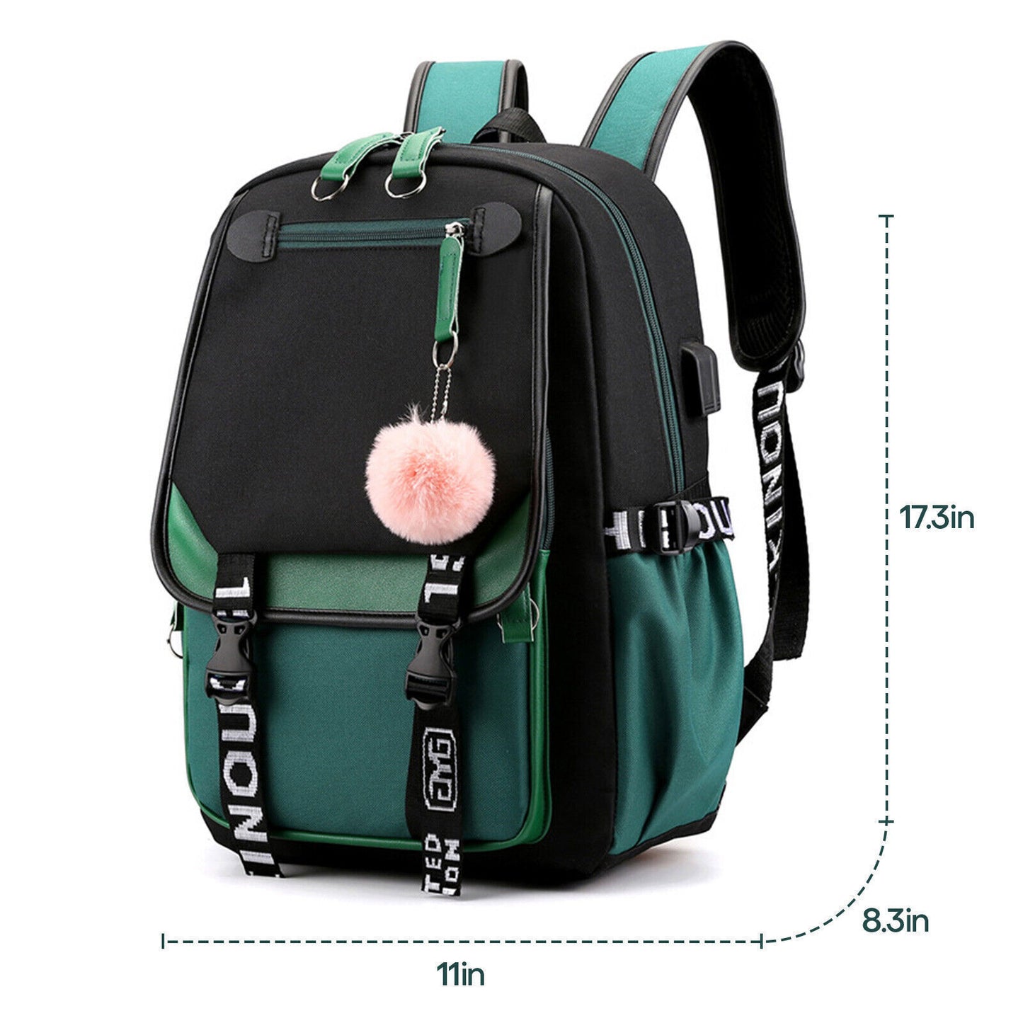 18.5" Large Girl School Backpack Bookbag Waterproof Laptop Travel Bag Rucksack