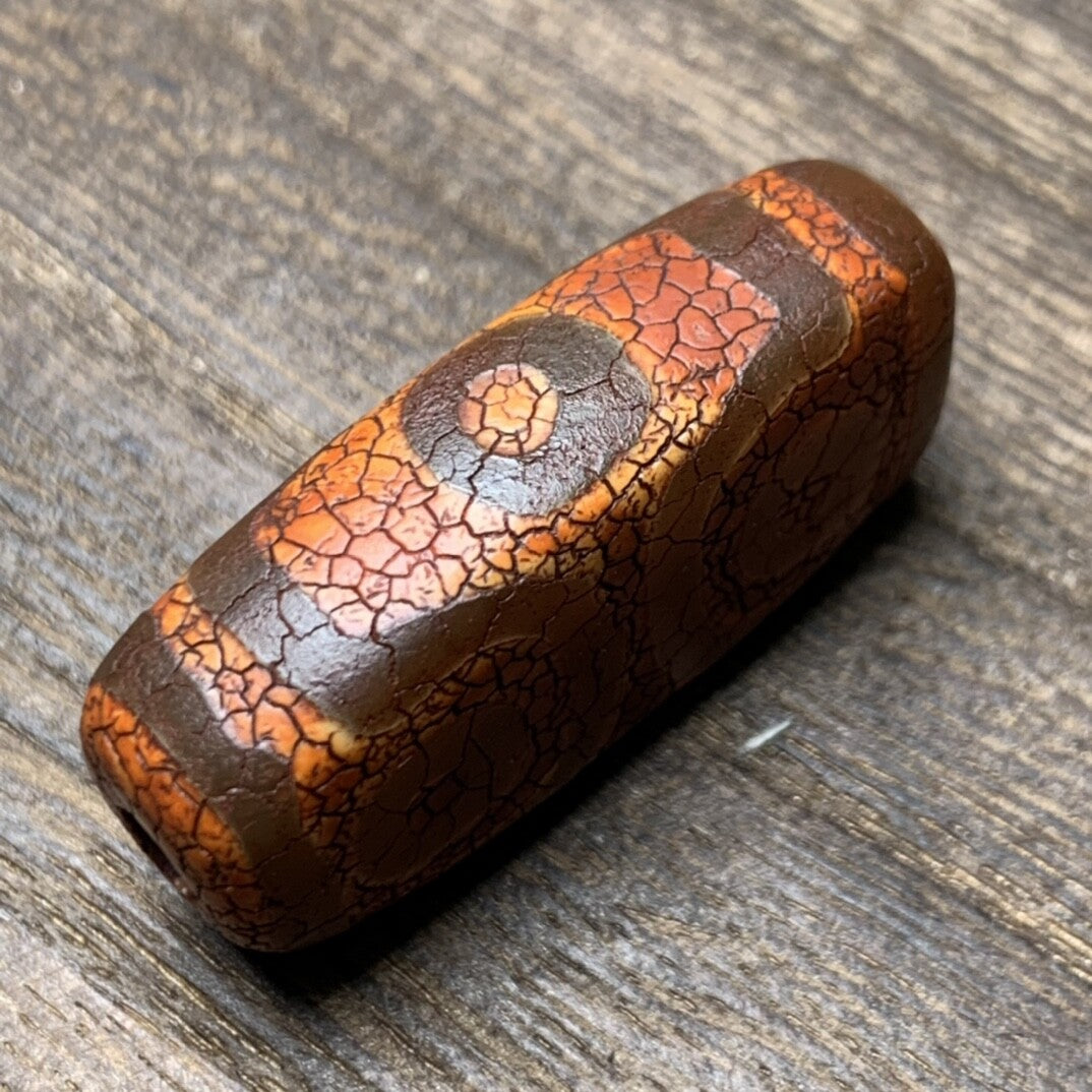 10*19*36MM Collection Tibetan Style Old Agate Four Eyes Dzi Bead Amulet Pendant