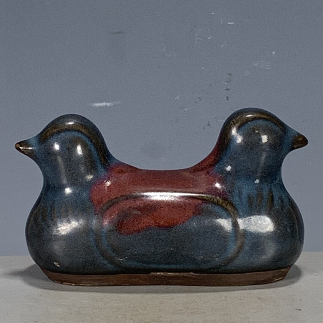 Chinese Antique Song Jun Porcelain Ceramics Mandarin Duck Penholder Tea Pet