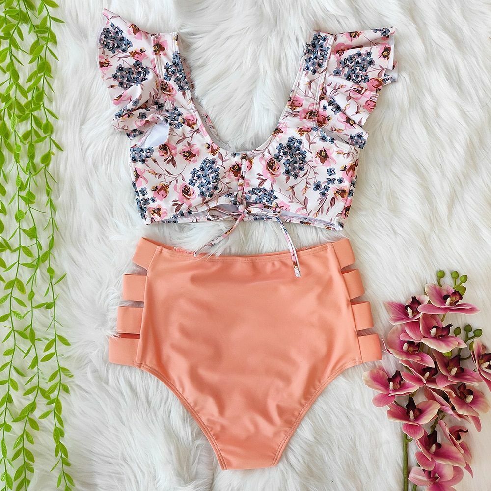 Women Swimsuit Swimwear High Waist Bikini Sexy Push Up Plus Size Bathing Suits