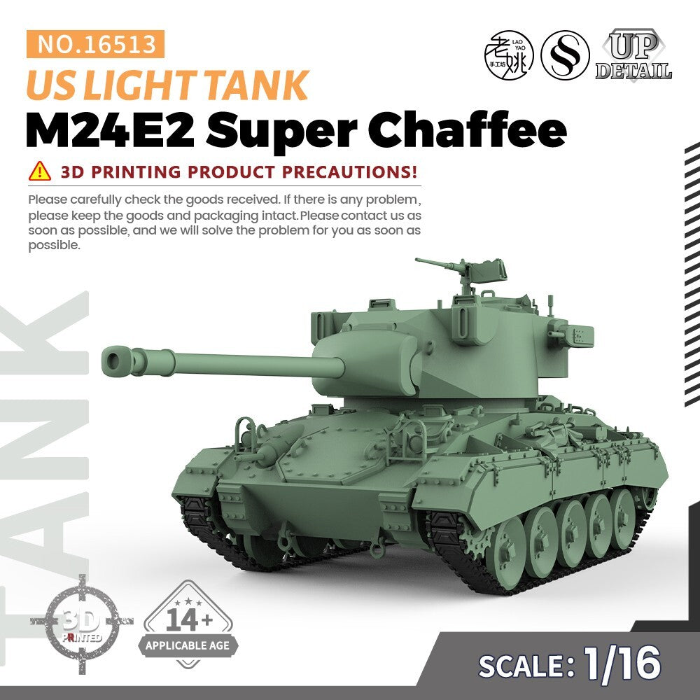 SSMODEL SS16513 1/16 Military Model Kit US M24E2 Super Chaffee Light Tank