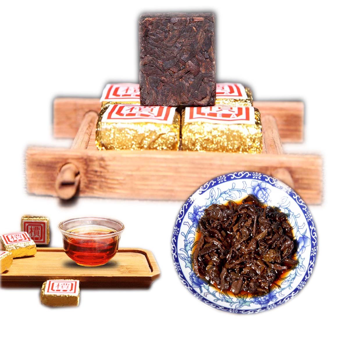 Ripe Pu Erh Tea Mini Brick Yunnan Bohai Square Compressed Tea 50g to 500g