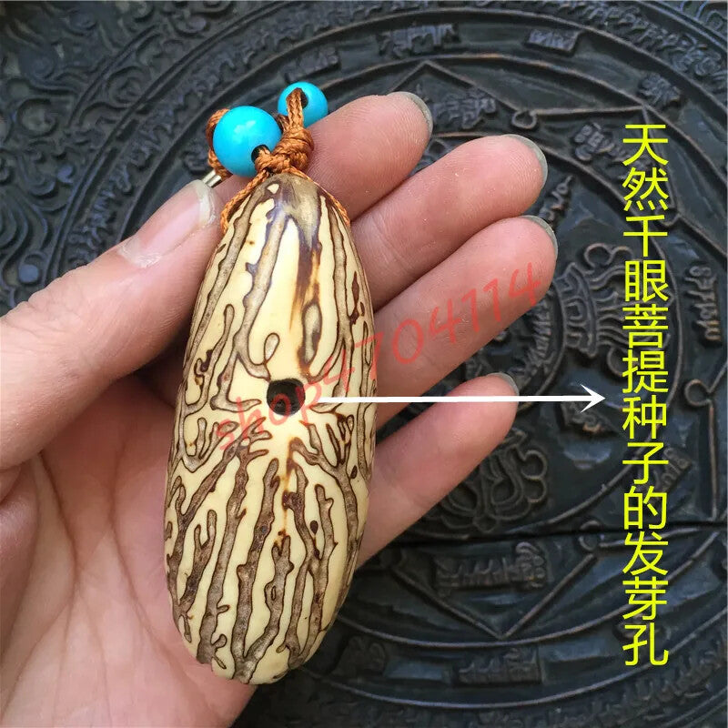 1PC Pure Natural, Thousand Eyes, Bodhi Seed Hanging, Key Links Hanging Parts