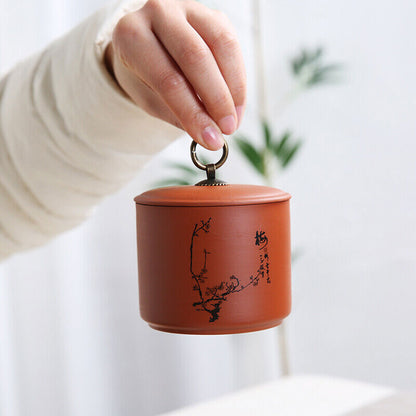 1pc Purple Clay Tea Jar Travel Tea Bag Storage Box Portable Sealed Tea Caddy