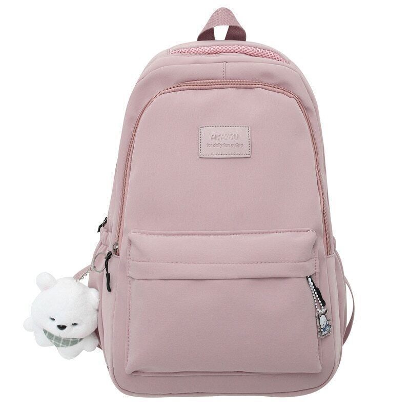 Women Pink Student Backpack Girl Travel School Bag Lady Book College Bag