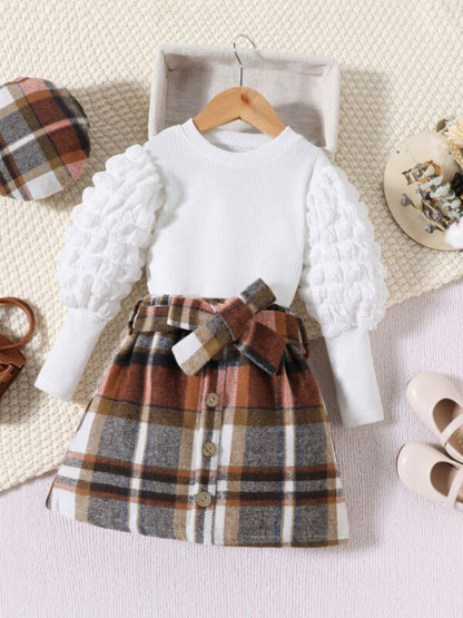 Toddler Baby Girls Winter Clothes Knitted Tops+Dress Beret Hat Outfits Set Gift