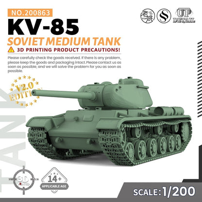 SSMODEL SS200863 1/200 Military Model Kit Soviet KV-85 Medium Tank