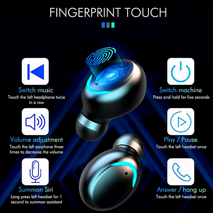 TWS Wireless Earbuds Bluetooth 5.0 Waterproof Headset Headphones With Power Bank