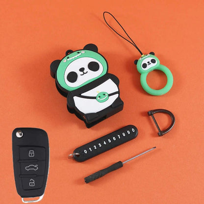 Cute Silicone Car Key Cover – Anti-Wear Cartoon Case