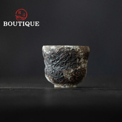 60ml Handmade Relief Ceramic Tea Cup Creative Kung Fu Tea Set Gift Household