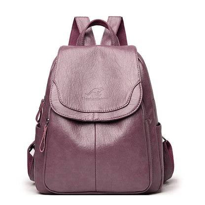 Premium PU Leather Backpack Women Vitange Satchel Rucksack Travel Shoulder Bag