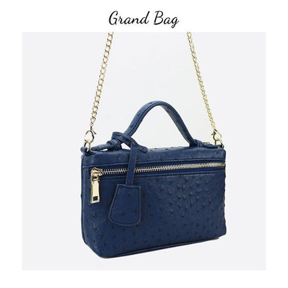 Handbag Ostrich Pattern Leather Bag Women Clutch Party Purse Ostrich Bag Chain