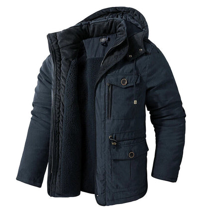 Men's Parkas Fleece Coats Outdoor Winter Jacket Male Windbreaker Outwear