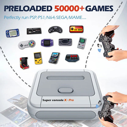 NEW Super Game Console X Pro Retro Video Games WiFi 4k HD TV 2 Controllers