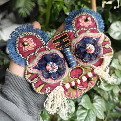 Chinese Vintage Style Embroidery Tiger Head Patch DIY Applique