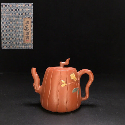 vintage chinese yixing purple clay teapot zisha ceremony carving Collectible art