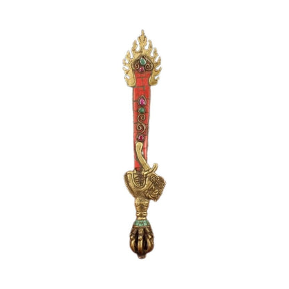 Nepal Pure Copper Manjushri Wisdom Sword Tibetan Tantric Dharma Artifact