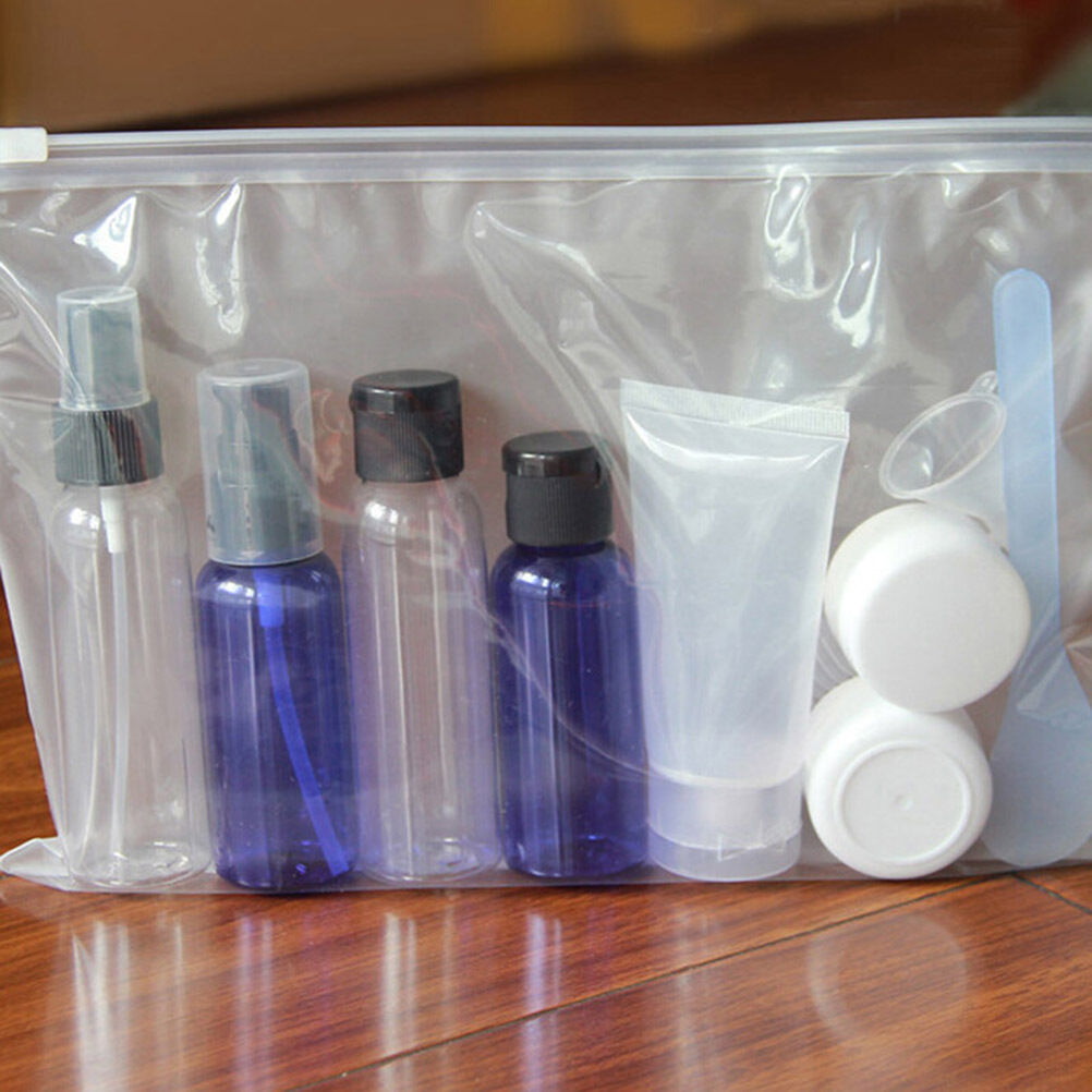 2x Clear Transparent Plastic PVC Travel Cosmetic Make Up Toiletry Zipper Bag-ca