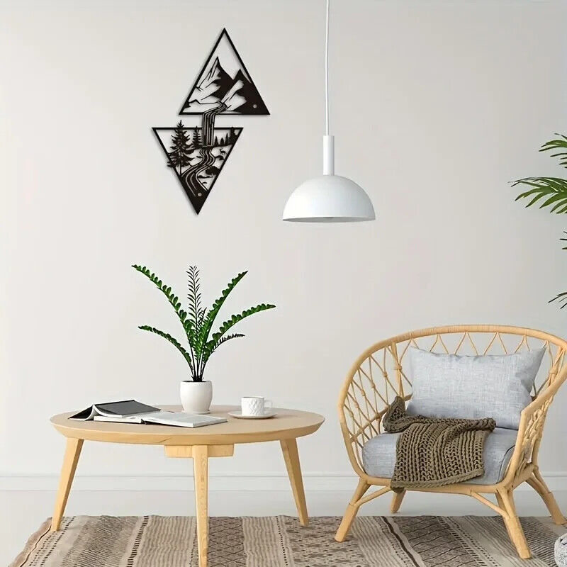 Iron Crafts Mountain Waterfall Art Wall Decor Metal Wall Decor, Interior Decor
